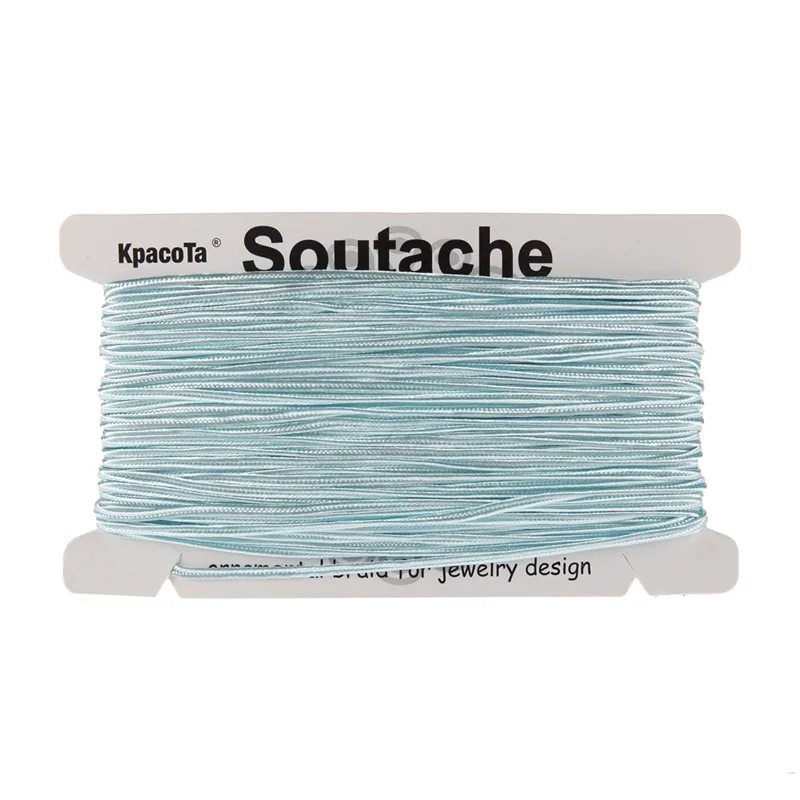 light blue KPacTa несколько цветов 34 ярда(31 м) Китайский Soutach цвета нейлоновая веревка Змеиный живот шнур DIY Изготовление ювелирных изделий Плетеный материал - Цвет: light blue