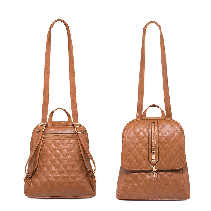 Маленькие рюкзаки для женщин Новая сумка с заклепками на молнии кожанные сумки