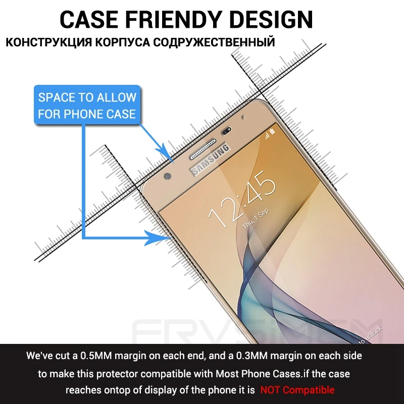 FRVSIMEM полное покрытие экрана протектор Закаленное стекло для samsung Galaxy J5 Prime J5prime G570