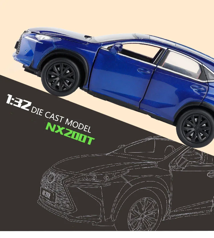 1/32 LEXUS LX570/NX200t Игрушечная модель автомобиля из сплава, детские игрушки, подлинный коллекционный подарок для внедорожника