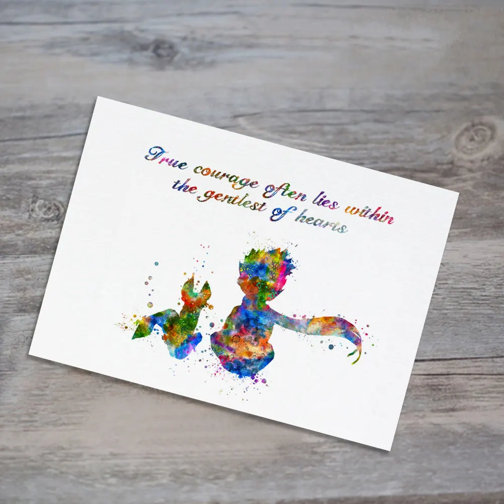 Маленький принц с лисой художественная работа цитатами Детские стихи декор для