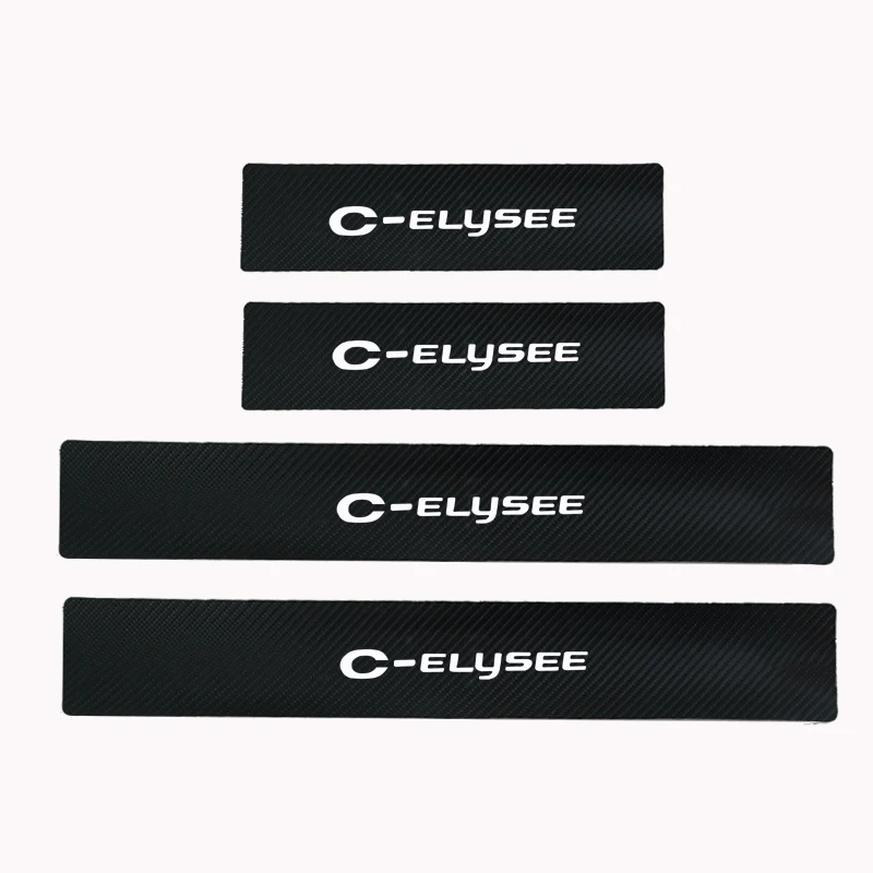 

4pcs Car Door Sill Protector Sticker Carbon Fiber Vinyl Sticker for Citroen C-elysee