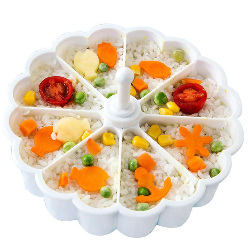8-hole Heart-shaped Sushi Mold Baking Jelly Pudding Cups Thousand Layers of Rice Balls Mold Food Production DIY Kitchen Mold
