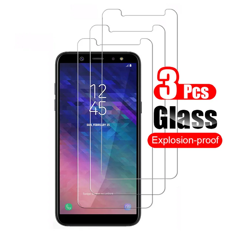 3 шт. протектор экрана из закаленного стекла для samsung Galaxy A6 + Plus 2018 A6s защитная