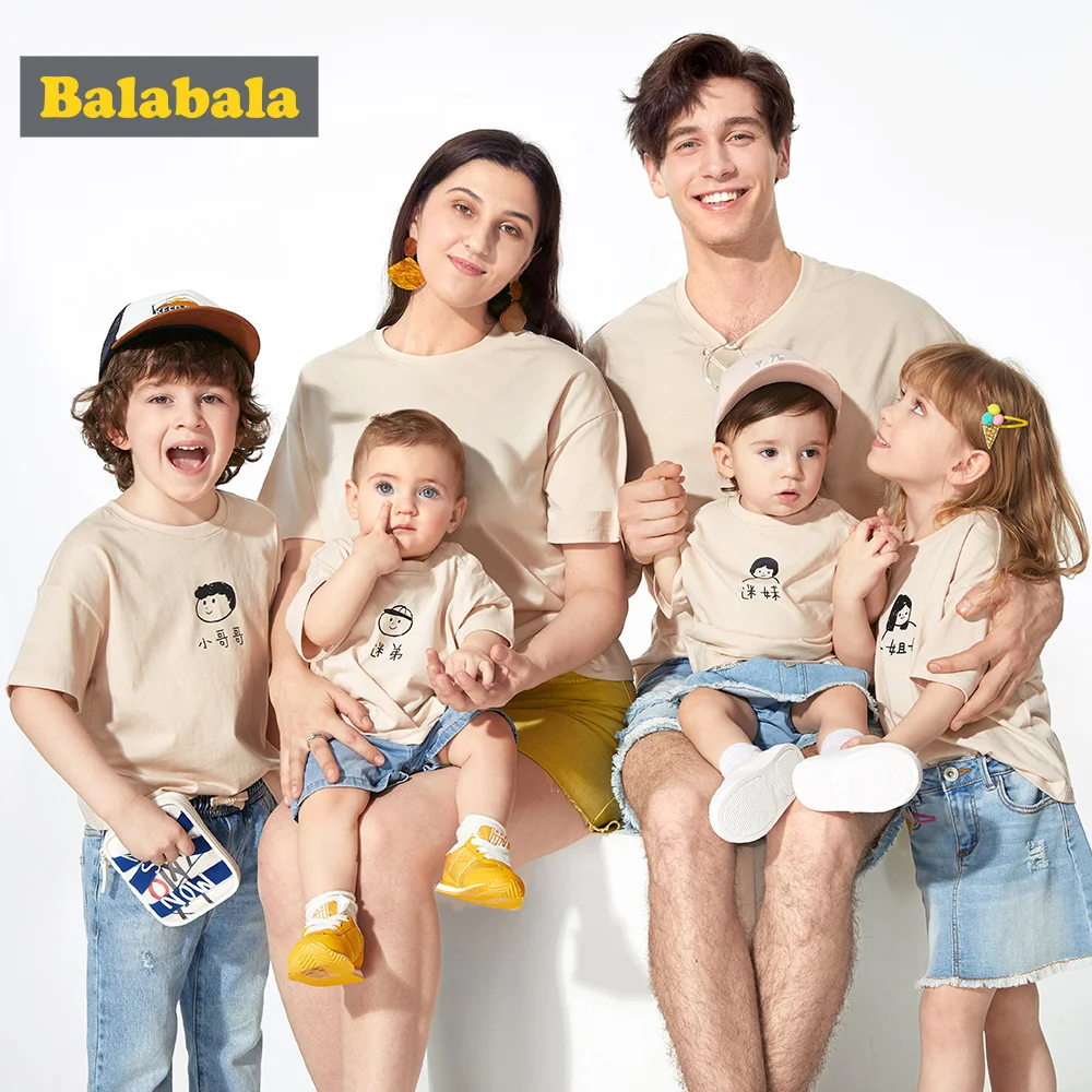 BalabalaChildren футболка с короткими рукавами для мальчиков и девочек хлопок лето 2019