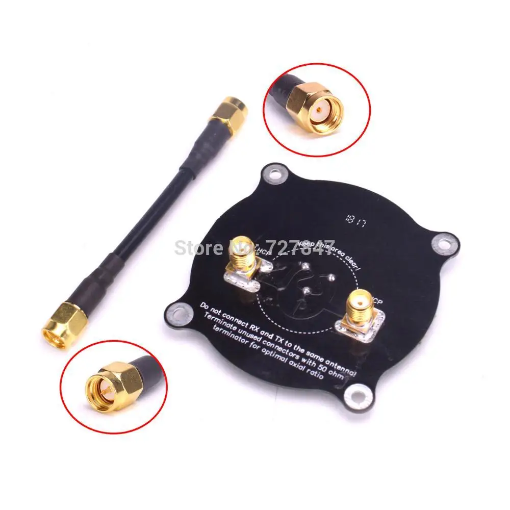 Antenna RP SMA Новая 5,8 GHz Тройная подача патч антенна SMA/RP SMA Направленная циркулярно поляризованная Антенна для FPV Fatshark очки RC Дрон - Цвет: Antenna RP SMA