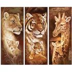 Картина для вышивки бисером с изображением тигра и жирафа
