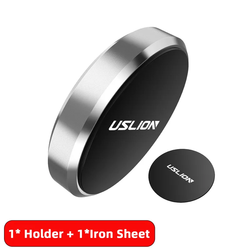 1 Silver USLION универсальный магнитный автомобильный держатель для телефона для iPhone X 7 samsung Xiaomi Магнитная подставка для телефона в автомобиле поддержка мобильного телефона - Цвет: 1 Silver