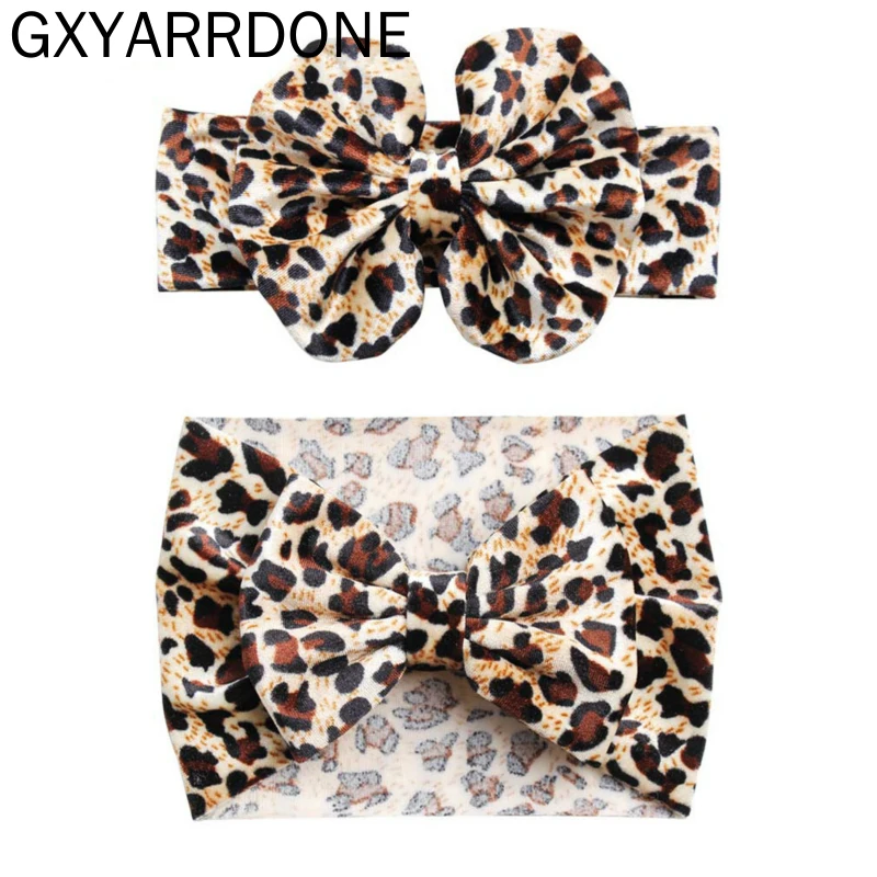 1pcs 2019 5'' Leopard Velvet Headband For Girls Soft Elastic Hair Band Printed Hairband Floppy Bow Kids Accessories | Детская