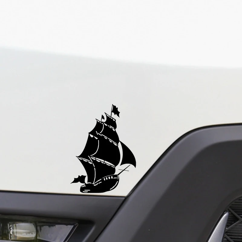 QYPF 11.7*15.9CM Coolest Sailboat Ship Sea Ocean Waves Decor Car Sticker Vinyl Graphic Silhouette C16-1126 | Автомобили и