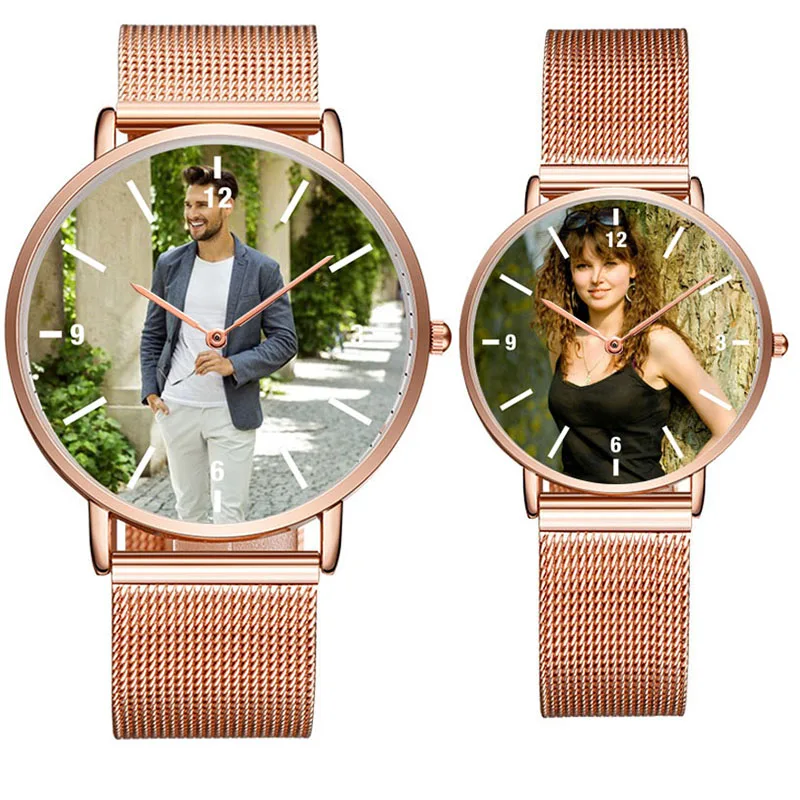 CL014 Сделай Сам фото влюбленных часы из нержавеющей стали сетка Прямая поставка