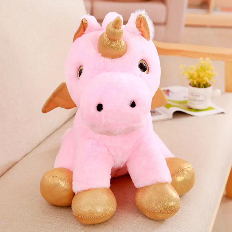 Розовый 1 шт. 40 см или 50 см Kawaii единорог игрушки плюшевые животные кукла игрушка мягкая Лошадь Единорог подушка подарки на день рождения для девочек и детей - Цвет: Розовый