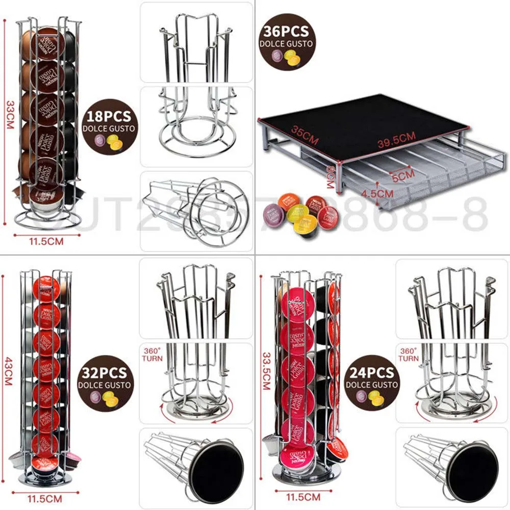Капсульный держатель Nespresso из нержавеющей стали для хранения, подставка для капсул, кухонный стол, металлическая полка