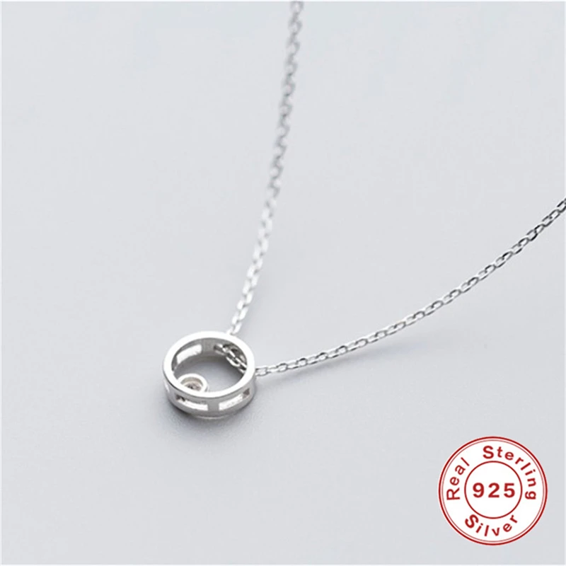 silver ROXI подлинное 925 пробы Серебряное ожерелье-чокер круглая подвеска ожерелье s Серебряная цепочка со стразами ожерелье женское ювелирное изделие - Окраска металла: silver