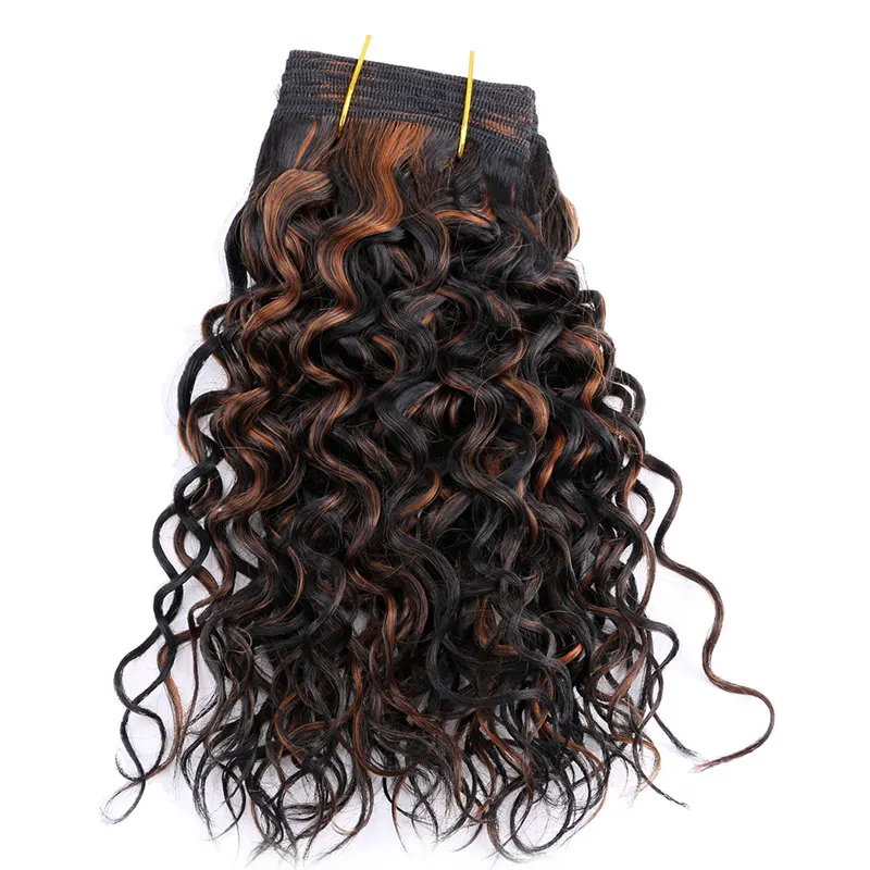 FSRHAIR 8-20 дюймов P1/30 P4/30 пучки волос влажная волна высокотемпературное СИНТЕТИЧЕСКОЕ Наращивание волос 100 г пучок волос - Цвет: P1B/30