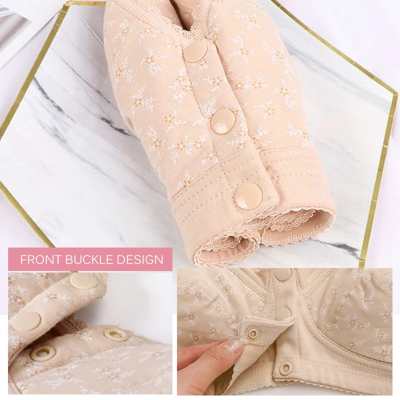 Perfering бюстгальтер с кнопкой спереди размера плюс удобный хлопковый женское