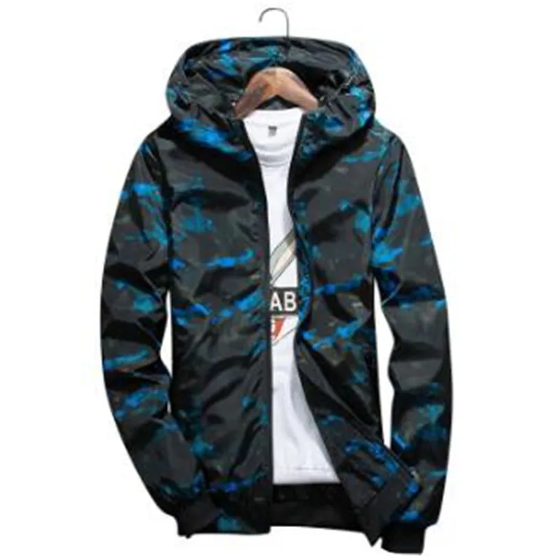 

Men's Spring Summer Hood Jackets Fashion Camouflage Print Waterproof Windbreaker Casual Bomber Jacket Coat Outwear Chaqueta