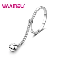 hip hop rock long tails resizable women men ring 925 sterling silver new trendy fashion concert party accessories