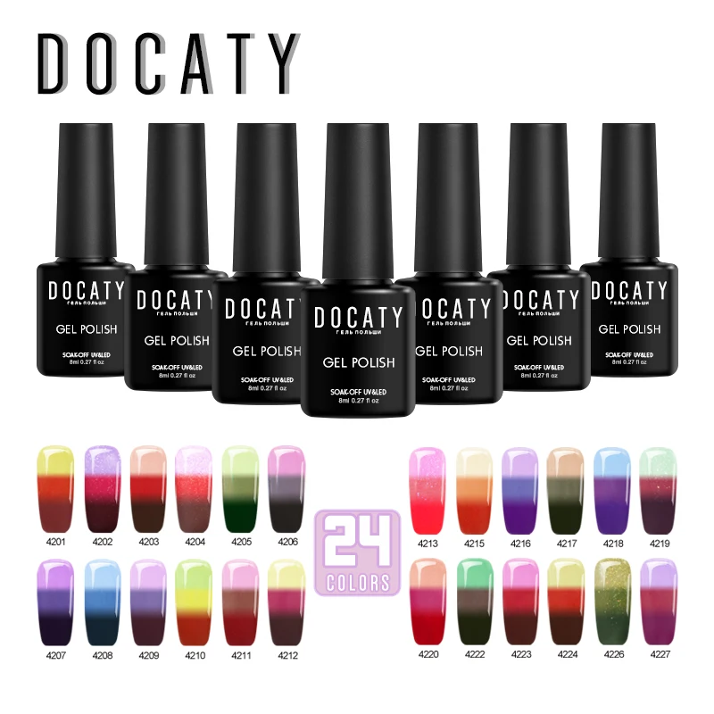 Docaty Lucky Uv Led дизайн ногтей термальный температурный Цветной Гель лак для