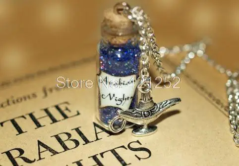 12 шт аравийские ночи ожерелье Аладдин мистическая сила стеклянная бутылка с