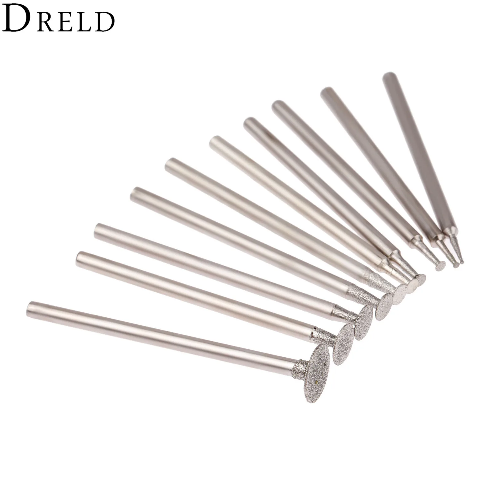DRELD 10 Pack Dremel Accessories - 2.35mm Shank Diamond Mounted Point for Grinding, Carving, Polishing, and Engraving Stone and Jade image 2