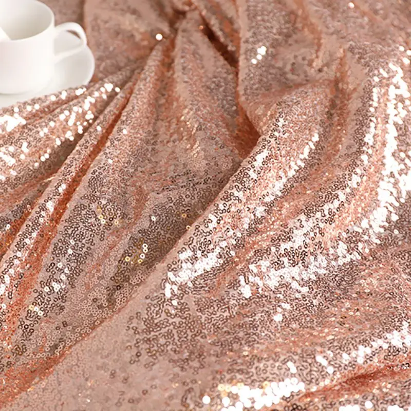

Household Tablecloth 3mm Full Sequin Embroidered Tablecloth DIY Table Decoration Rose Gold