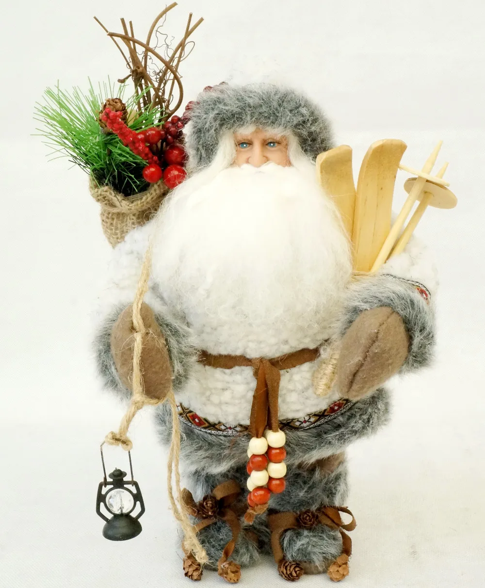 

Cosette 12" Grey Christmas Father Santa Claus Decor Home Collection Holly Big Beard Lantern Hot Sale (30CM height)