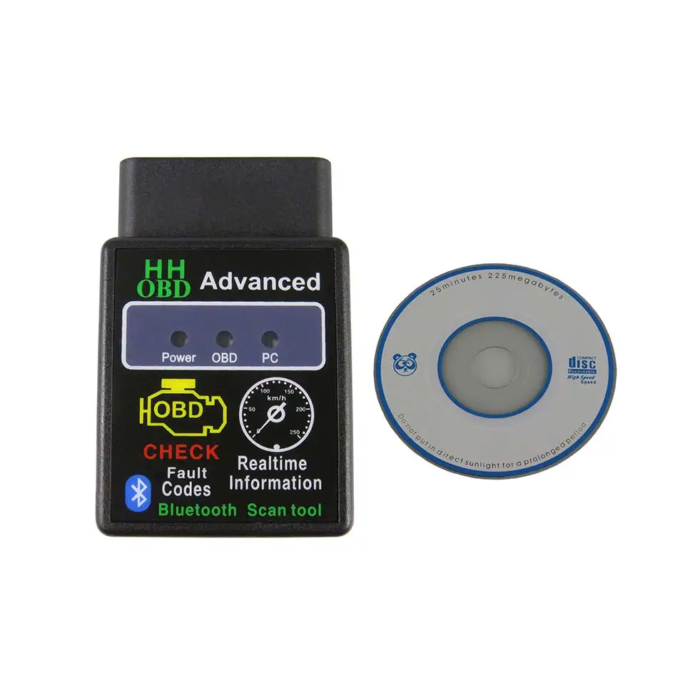 Расширенный HH OBD ELM327 Bluetooth V1.5 OBD2 ELM 327 V 1,5 автомобильный диагностический сканер для Android/PC OBDII диагностический инструмент шины CAN