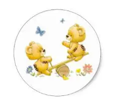 

1.5inch See Saw Bears Classic Round Sticker