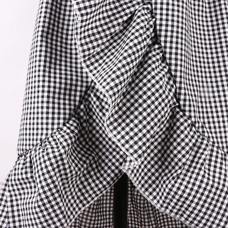 Модный комплект одежды для девочек летний клетчатый укороченный топ маленьких