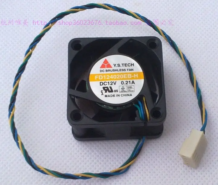 НОВЫЙ Y.S.TECH 4020 4 см двойной шарикоподшипник 4 линии управления скоростью 12V 0.21A FD124020EB-H Вентилятор охлаждения