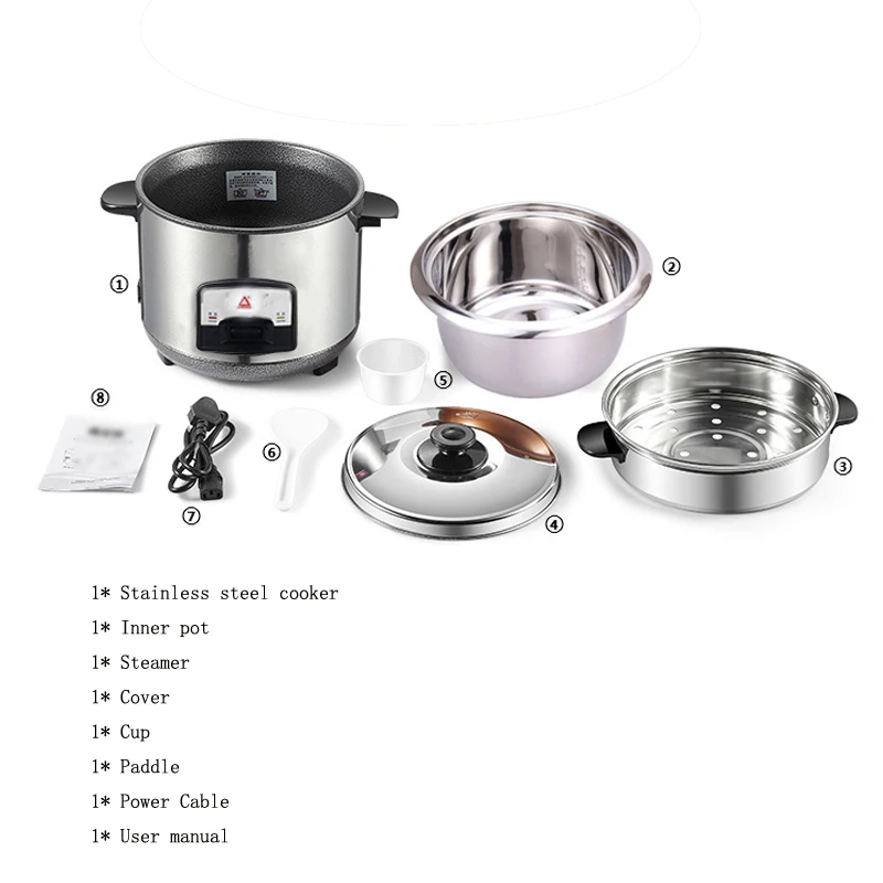 2L/3L/4L мини прибор для рисоварки из нержавеющей стали 220 В/50 Гц шасси