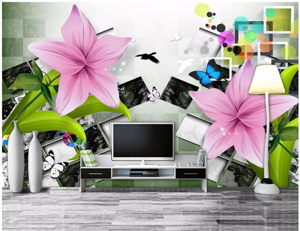 

3d room wallpaper custom mural Dream lily pattern scenery home decoration painting photo 3d wall murals wallpaper for walls 3 d
