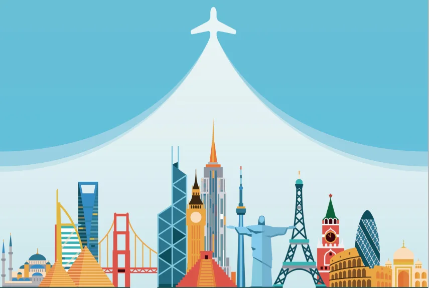 7x5FT World Travel Sites Статуя Свободы Эйфелева башня Пирамида пользовательские
