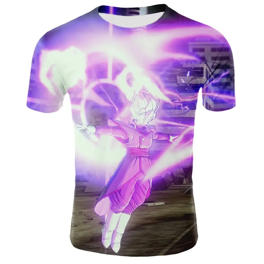 Дракон мяч футболки Аниме Драконий жемчуг Z серии Футболка Harajuku Comic Super Saiyan Goku 3D