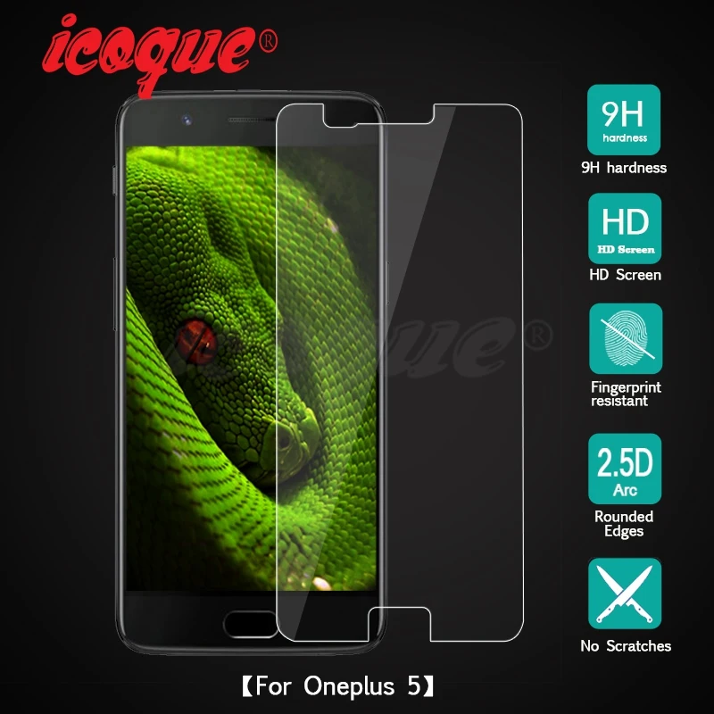 Icoque 2.5D 9H стекло для Oneplus 5 закаленное Защита экрана 1 + изогнутая пленка дисплей