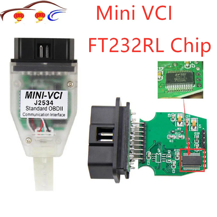 Серый Горячая мини VCI V13.00.022 интерфейс для TOYOTA TIS Techstream Minivci FT232RL чип J2534 OBDII OBD2 диагностический инструмент - Цвет: Серый