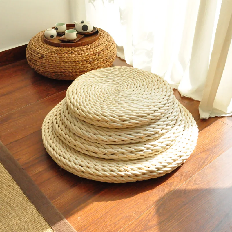 Подушка для медитации из натуральной кукурузной шелухи Круглый соломенный