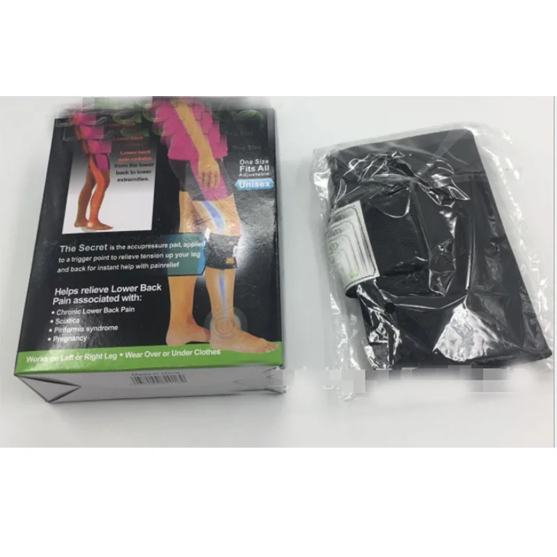 Терапевтический Beactive Brace точка Pad ноги черный прессsure Brace Acupressure Sciatic Nerve - Цвет: with box