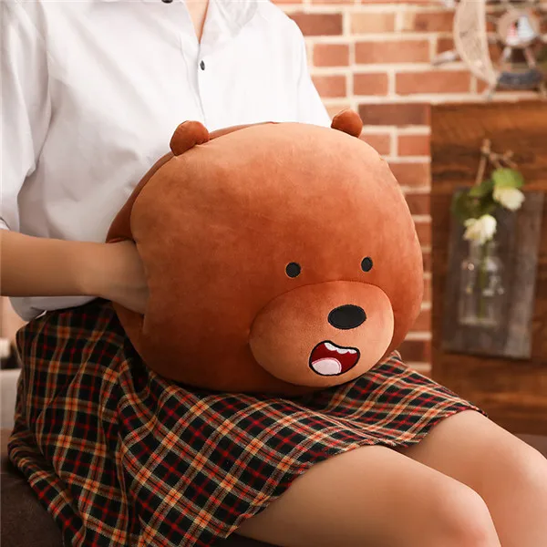 hand warming 35cm 1 шт. 30 см дешевая цена голые медведи мультфильм медведь мягкая плюшевая игрушка Белый Коричневый медведь панда подарок на день рождения для детей Дети Девочка - Цвет: hand warming 35cm