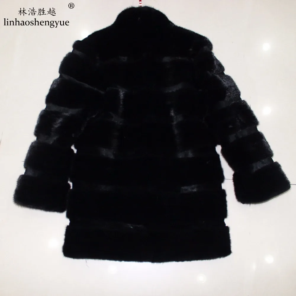 Linhaoshengyue 2017 NEW  Real Fur Mink  Fur Women Fashion  Coat  Freeshipping  Winter Warm  8:2