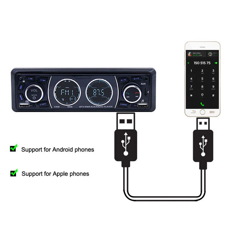 1 Din автомобильный стерео аудио плеер Bluetooth карта машина MP3 автомобиль радио U диск