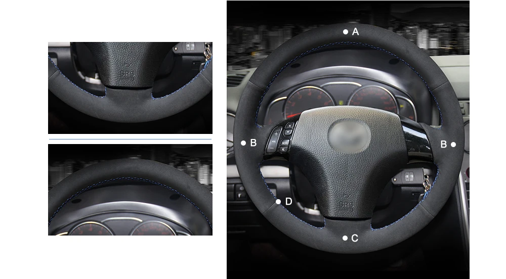 MEWANT черная замша оранжевый кожаный чехол на руль для Mazda 3 Axela 2004-2009 Mazda 5 2004-2010 Mazda 6 Atenza Mazda MPV