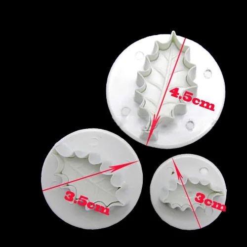 Новинка 3 шт./комплект Рождественская форма листа розы для декорации торта