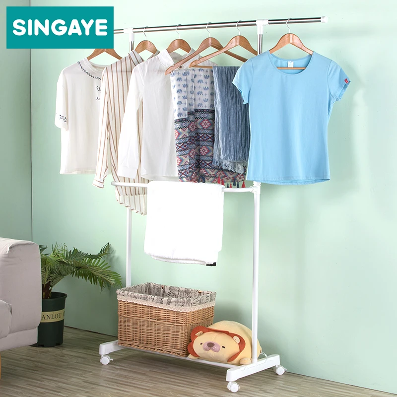 SINGAYE Movable Clothes Hanger Dryer Stainless Steel Standing Gament Drying Rack For Storage Organizer Coat | Дом и сад