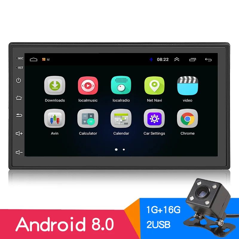 Автомагнитола 2 Din на Android 8 1 с GPS навигацией Bluetooth 1024X600 стерео FM AM MP5 Бесплатная
