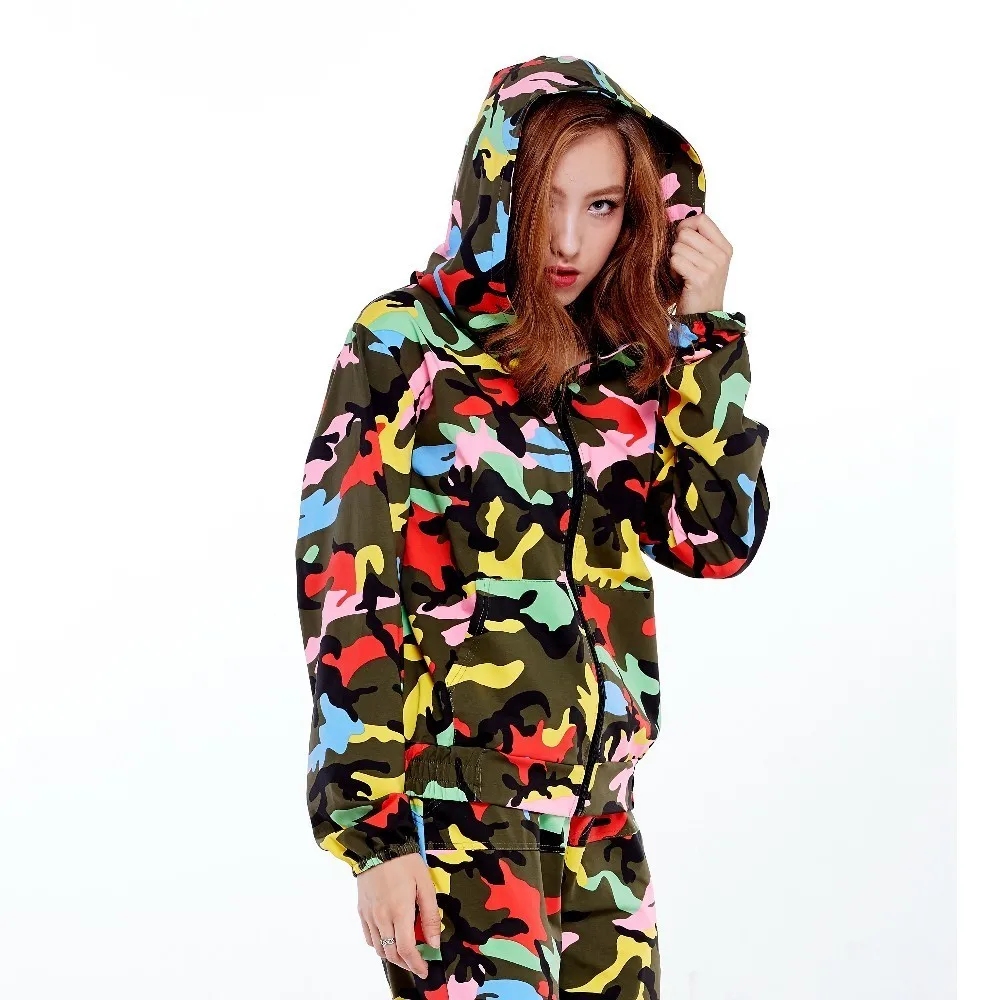 2018 Весна Осень Хип-Хоп куртка новая женская карамельная камуфляжная с принтом