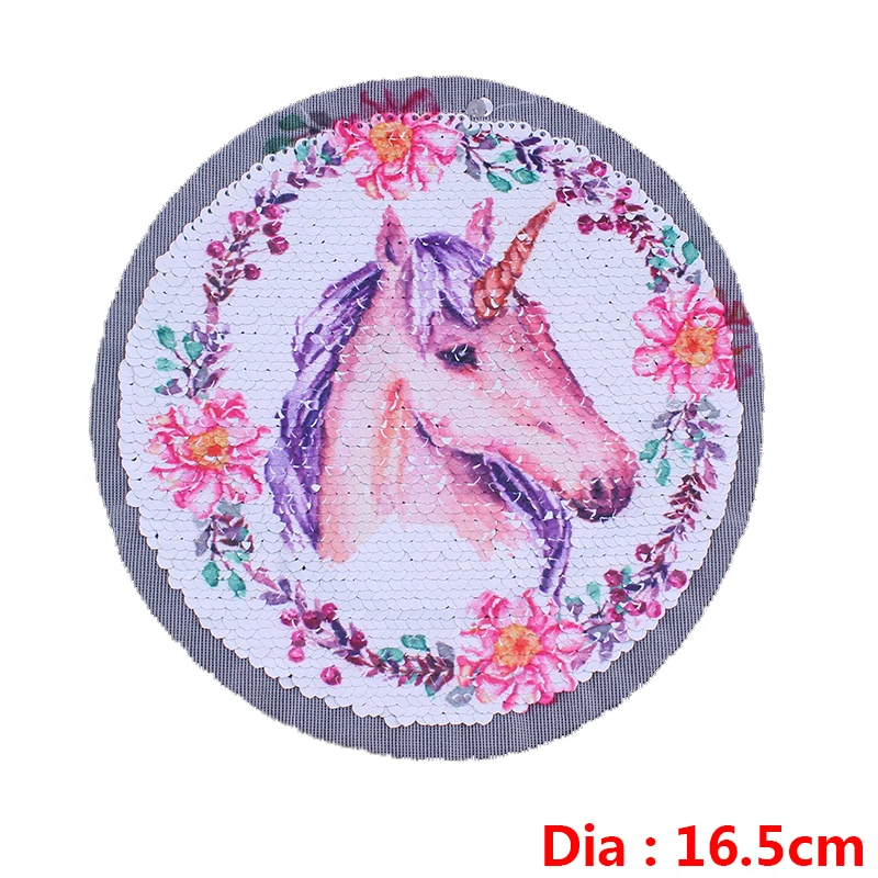 Pulaqi сердце радуга Sequins Unicorn пришить патчи для одежды наклейки пальто свитер