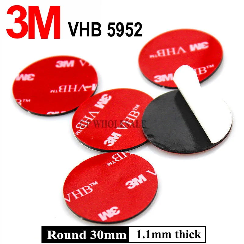 

Promotion 3M VHB 5952 High Sticky Acrylic Adhesive Foam Tape black Size 30MM circle/20Pcs/Lot 1.1mm thickness