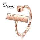 DUOYING, бесконечность, металлическое кольцо в виде Розы, регулируемое, на заказ, гравировка, монограмма, кольцо, персонализированное обручальное кольцо